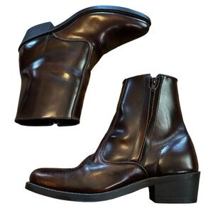 Laredo Leather Side Zip Western Cowboy Ankle Boots Mens 10